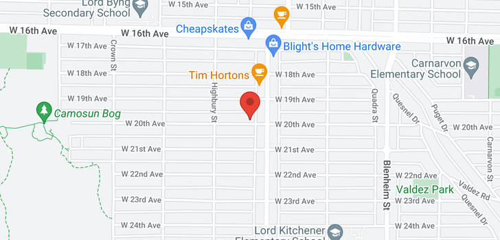 map of 3635 W 20TH AVENUE